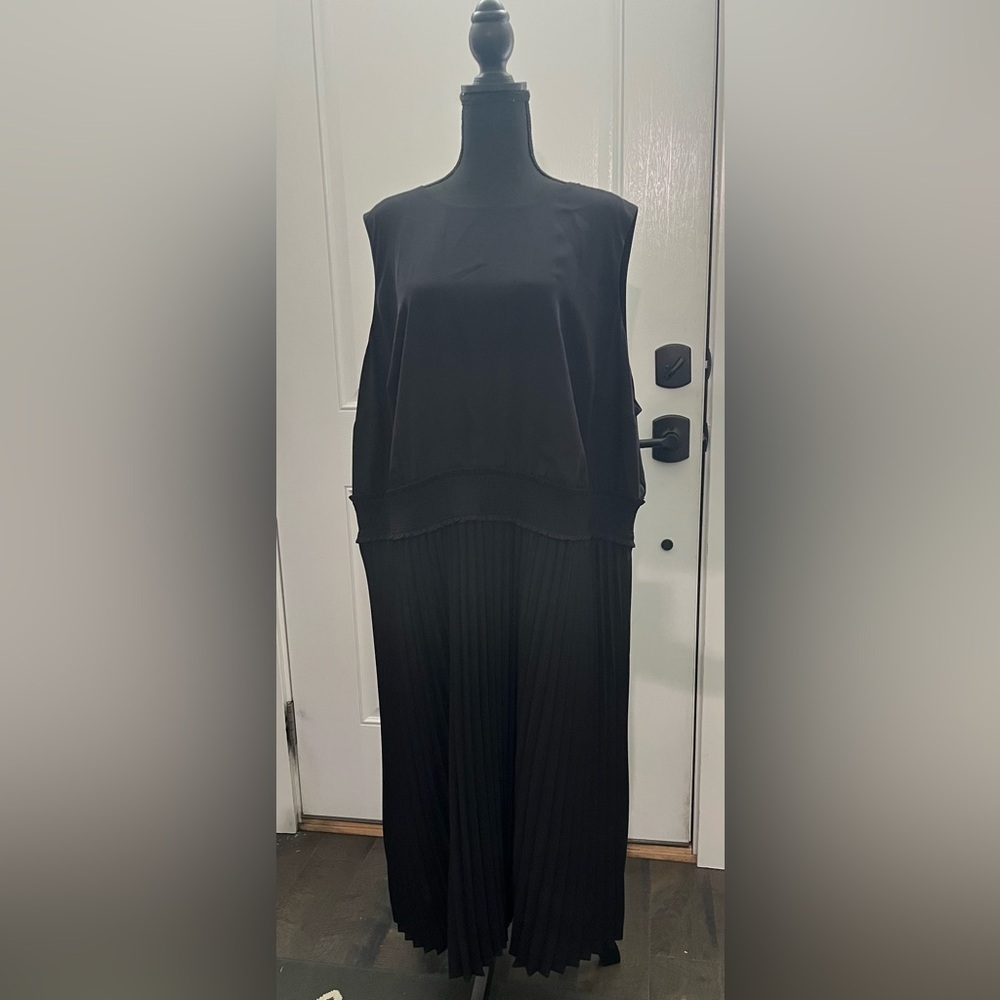 SIZE 3X MIDI DRESS Croft & Barrow (Kohl's) Black, Pleated – NWT